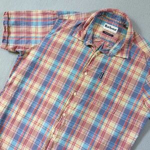 Barbour Madras Summer Shirt Mens Small Plaid Regular Fit Short Sleeve Button Up